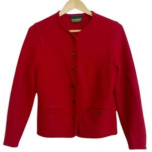 Vtg Geiger Austria Womens Boiled Wool Jacket Size 36 US 6 Tailored Cardigan